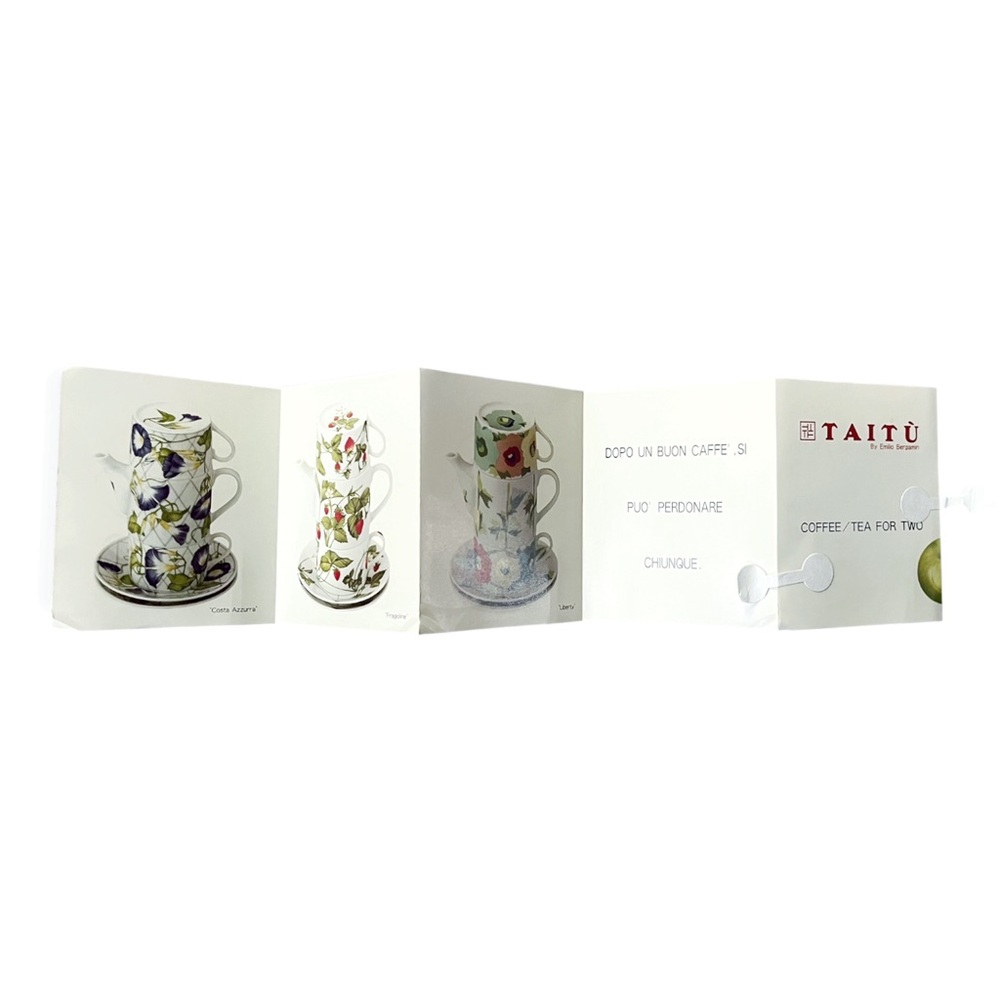 RARE NWT Coffee/Tea for 2 Service by Emilio Bergamin for Taitù, Italy, 1990s - Picture 11 of 14